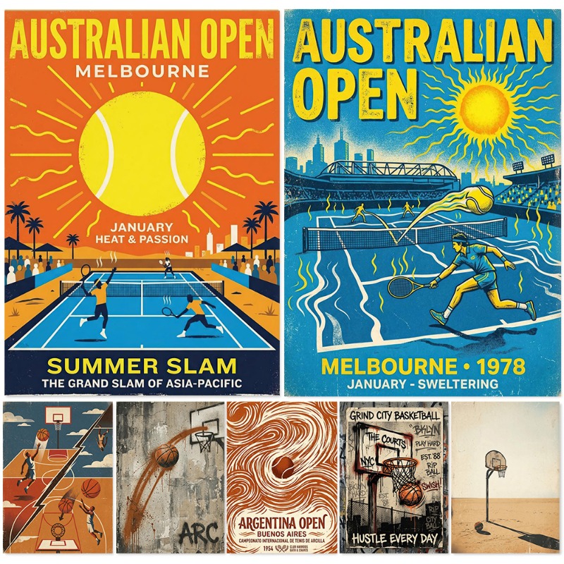 Badminton Poster - Arte de Parede Vintage de Tênis