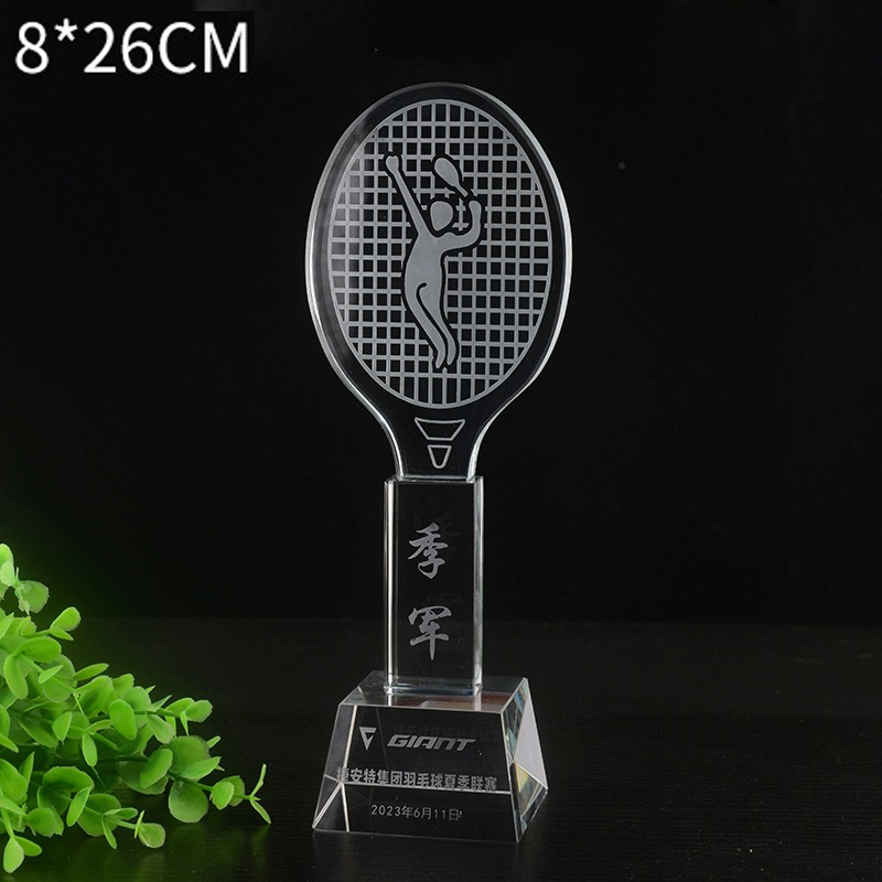 Badminton Europe - Troféu de cristal personalizado, badminton, tênis,