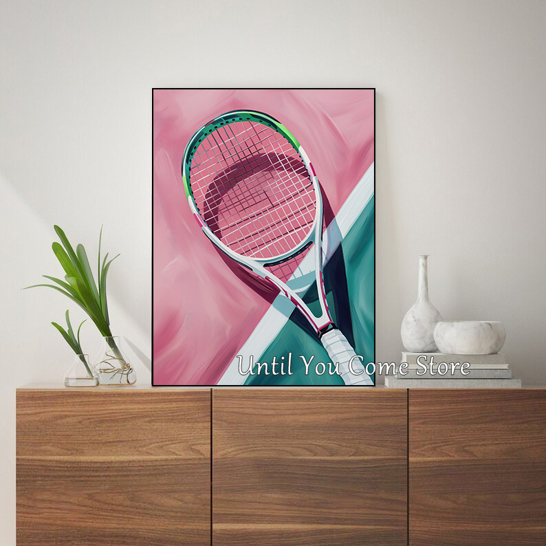 Retro tênis e raquete de tênis - Badminton Poster avaliação e preço